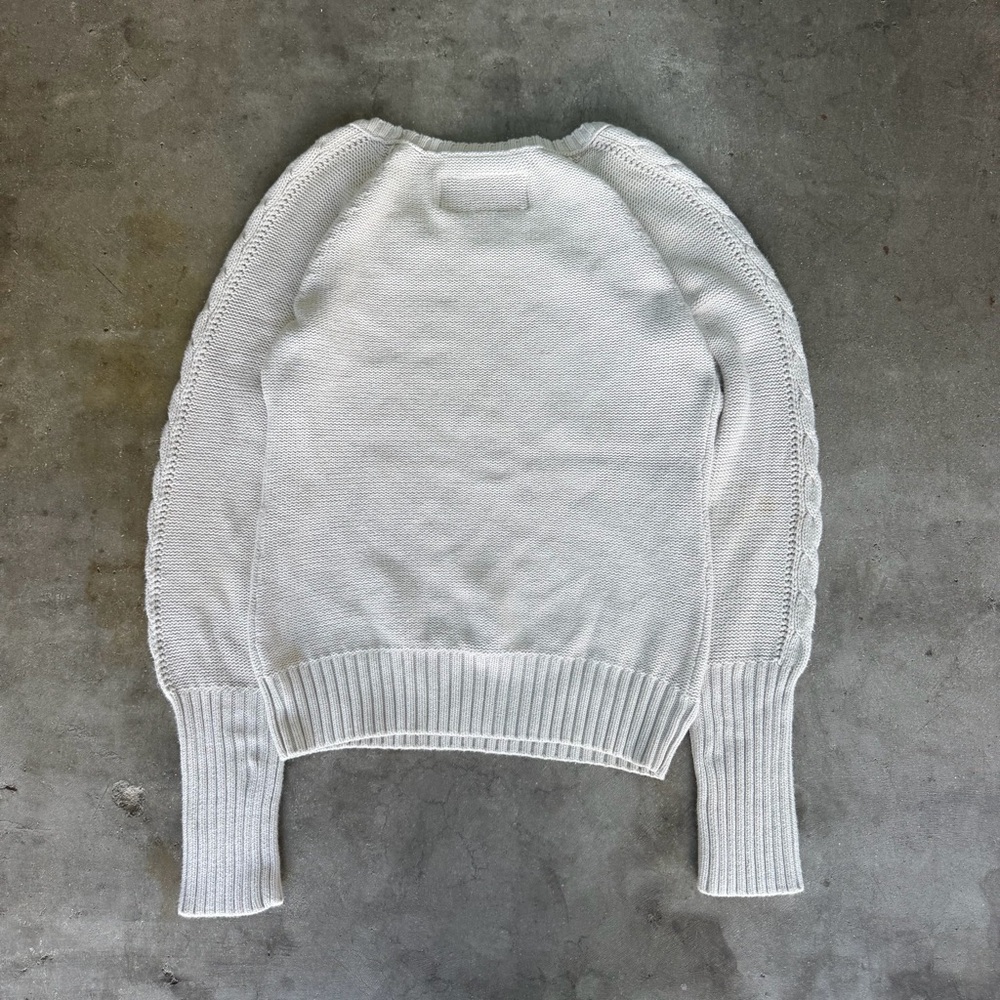 American Eagle Outfitters Vtg Y2k Women’s XL Cable Knit Sweater Beige Rope Thick - Picture 5 of 6